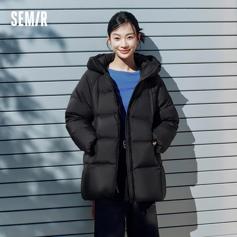 អាវក្រៅ Semir សម្រាប់នារី ការពារទឹក ការពារខ្យល់ កម្ដៅ ប្រឆាំងឋិតិវន្ត ៩០ ភាគរយ អាវក្រៅឆ្នាំ ២០២៦ សម្រាប់ពាក់ប្រចាំថ្ងៃរដូវរងាថ្មី
