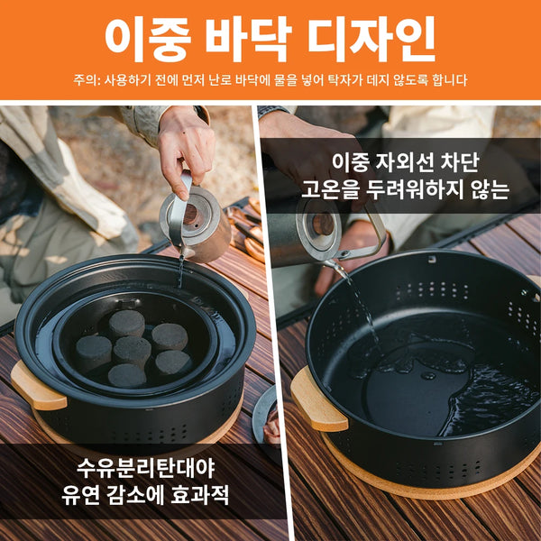 ចង្ក្រានអាំង Naturehike Cool Camping Gear Outdoor Barbecue Griddle Round Tabletop Barbecue Grill ចង្ក្រានកាបូនចល័ត Charcoal Grill Stove
