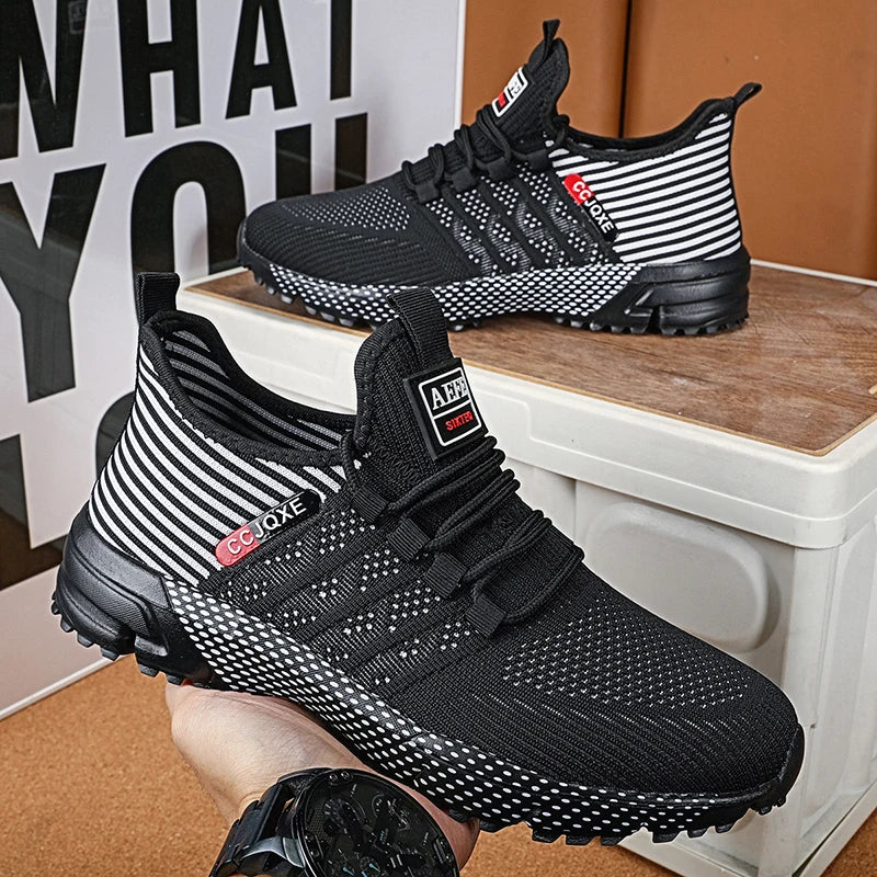 Mens Running Sneakers 2025 New Breathable Mesh Ultra Light Trendy Casual Walking Shoes Outdoor Sports Training Gym Jogging Shoes