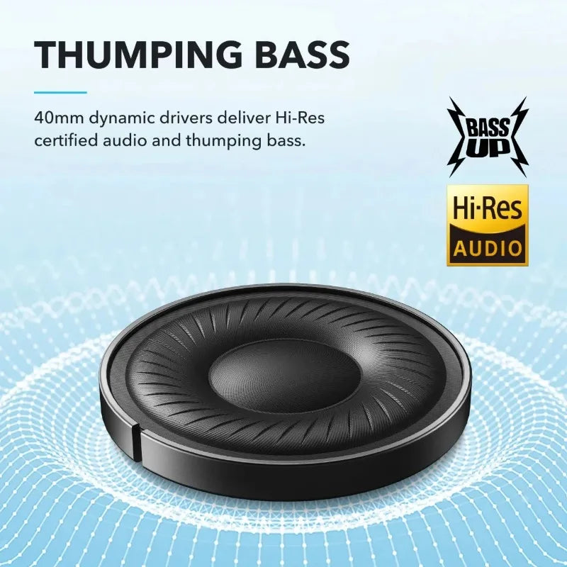 កាសស្តាប់ត្រចៀកប៊្លូធូស Soundcore Q20i ភ្ជាប់ក្បាលជាមួយនឹងការកាត់បន្ថយសំឡេងរំខានសកម្ម និងកាសស្តាប់ត្រចៀកសម្រាប់លេងហ្គេម ANKER