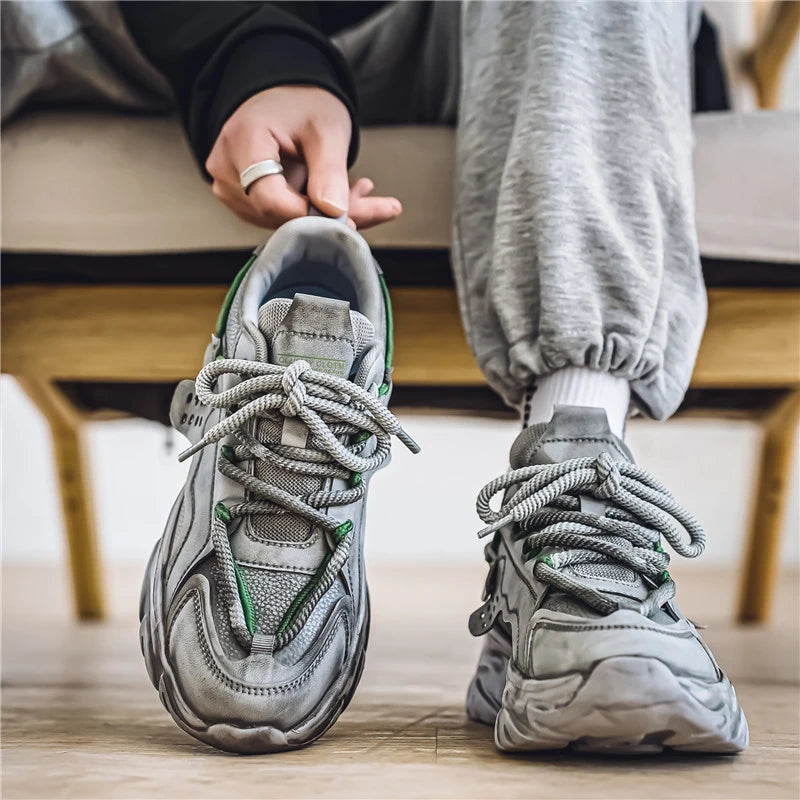 Men's fashion sports shoes four season soft sole non-slip comfort outdoor running shoes youth casual tide shoes student sneakers