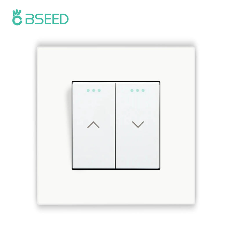 BSEED Mechanical Button Switch Electric Curtain Switch Plastic Frame for Blind Curtain White/Black/Gray/Gold Reset Switch