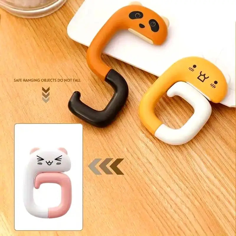 Cartoon Animal Shaped Hook – Portable Foldable for Handbags, Wallets & Backpacks, Desktop Hanger