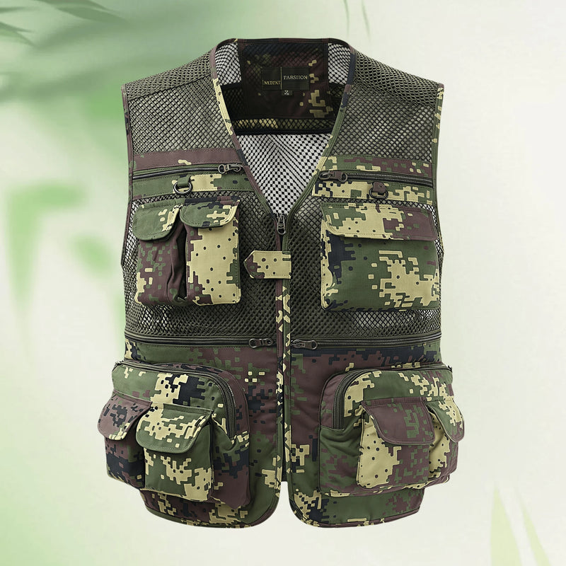 Fishing Vest Breathable Fishing Travel Mesh Vest with Zipper Pockets Summer Work Vest for Outdoor Activities