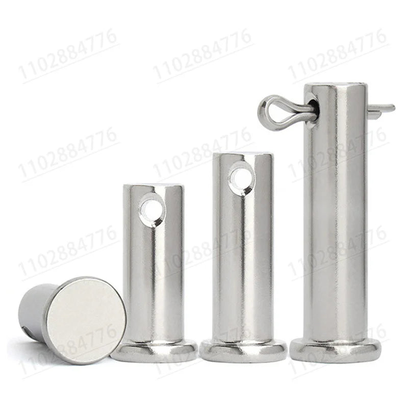 304 Stainless Steel with Hole Pin Shaft Cotter Pin Set Flat Head Cylindrical Pin Plug Pin Positioning Pin M3 M4 M5 M6 M8 M10