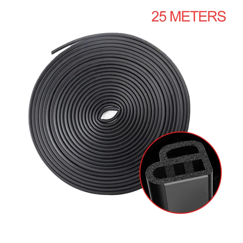Car Door Rubber Seal Strips Auto Double Layer Sealing Stickers For Door Trunk Sound Insulation Weatherstrip Interior Accessories