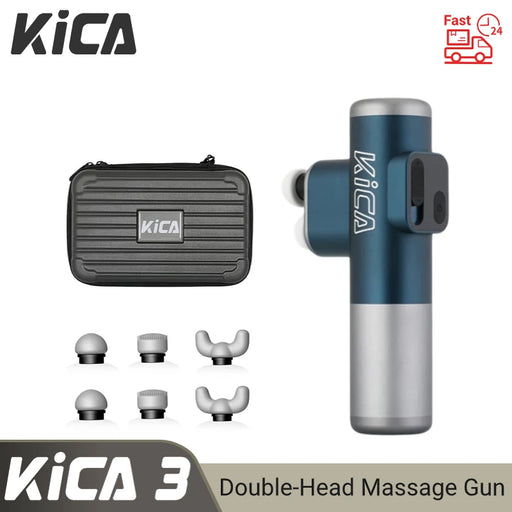 KICA 3 Double Head Massage Gun Electric Body Massager Professional Fitness Muscle Gun Deep High Frequency Percussion Massager