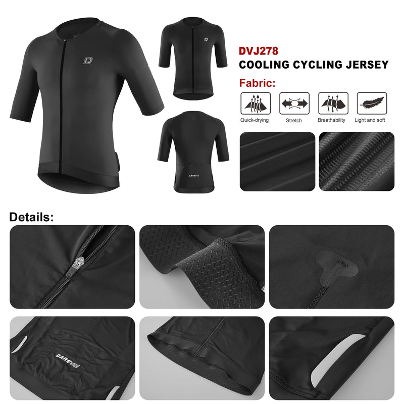 អាវយឺតជិះកង់ DAREVIE Cool Technology Anti UV Pro Level Man អាវយឺត Maillot ទំហំ 4.5cm ប្រឆាំងនឹងការរអិល ស្ងួតរហ័ស សម្រាប់បុរស