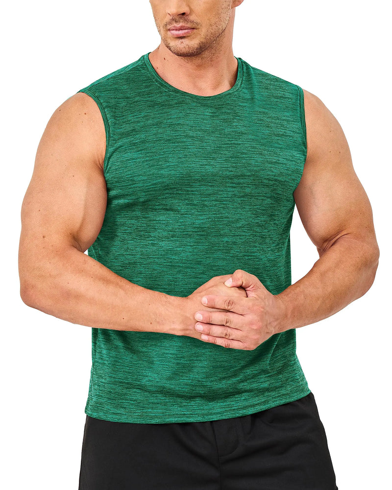 TACVASEN Quick Dry Tank Tops Sleeveless T-shirts Mens Gym Fitness Lightweight Workout T-Shirt Running Sportswear Muscle Tee Vest