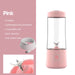 6 Cutter Mini Portable Juicers USB Electric Mixer Fruit Smoothie Blender For Machine Food Processor Maker Juice Extractor Pink 400ml