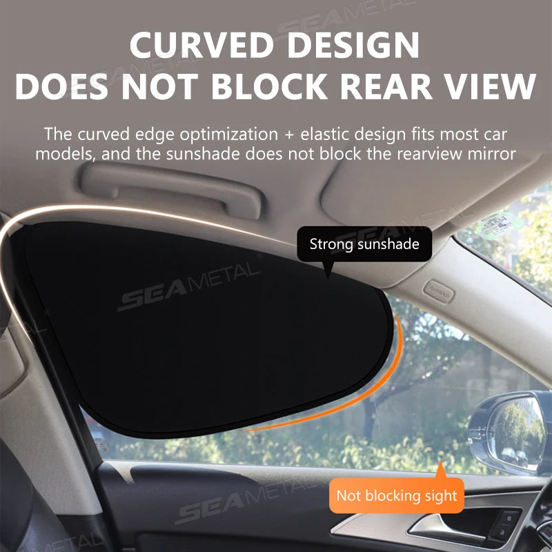 SEAMETAL Car Sun Shade Curtain Cover Electrostatic Abosortion Car Side Window Sunshade UV Protector Summer Car Accessories