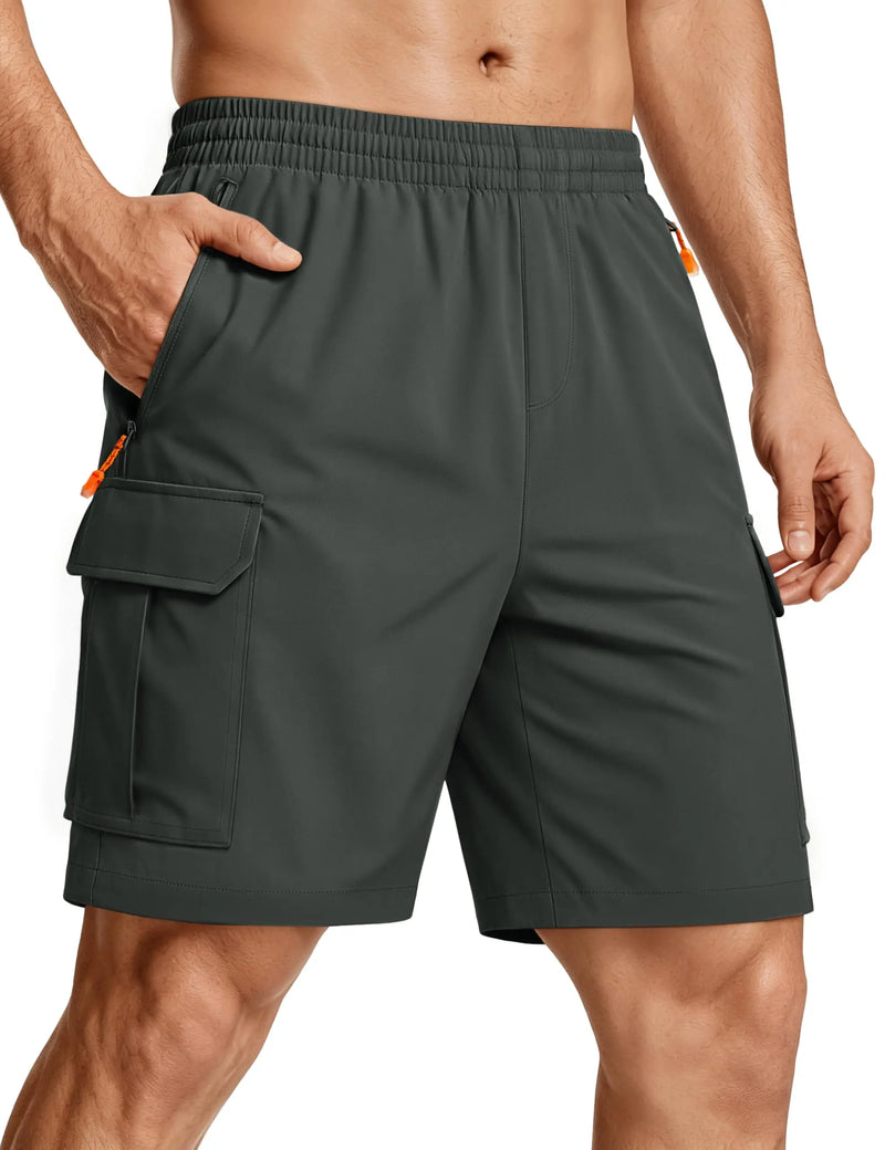 TACVASEN Men's Cargo Shorts Quick Dry Lightweight Outdoor Hiking Shorts Multi-Pocket Work Short Pants Tactical Casual Bottoms