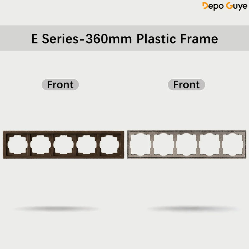 Brown EU Russia Socket with USB TypeC+A Double French 1 2 Gang TV Computer CAT6 Switch DIY Function Parts Plastic Frames