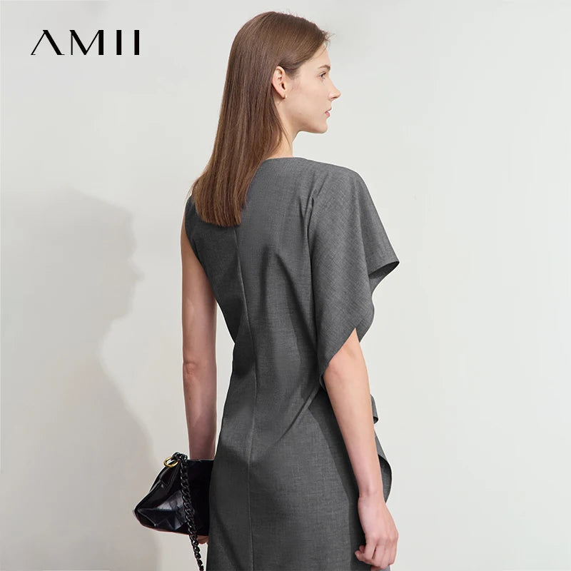 រ៉ូបនារី Amii Minimalist រដូវក្តៅឆ្នាំ ២០២៥ រ៉ូបដៃខ្លីរាងអក្សរ H ថ្មីសម្រាប់ធ្វើដំណើរ សម្លៀកបំពាក់នារីឆើតឆាយ 12522022