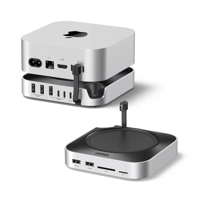 UGREEN USB HUB Docking Station for Mac Mini M4 M4 Pro M.2 NVMe SSD 8TB Max 10Gbps USB-A&C Ports SD&TF 170MB/s USB Splitter Dock