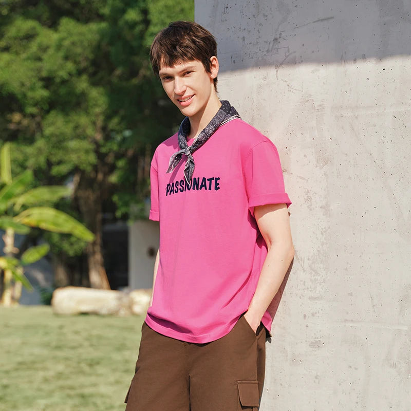 Semir Men Tshirt Moisture Wicking Quick Dry Letter Print Knit Short Sleeve 2026 Couple Fashion Casual Daily Top Wear