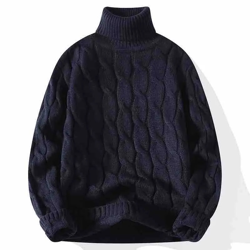 2026 New Men's Long-Sleeve Turtleneck Sweater Spiral Pattern Decorated Pullover Available in Red, Black, White, Gray, and Navy.