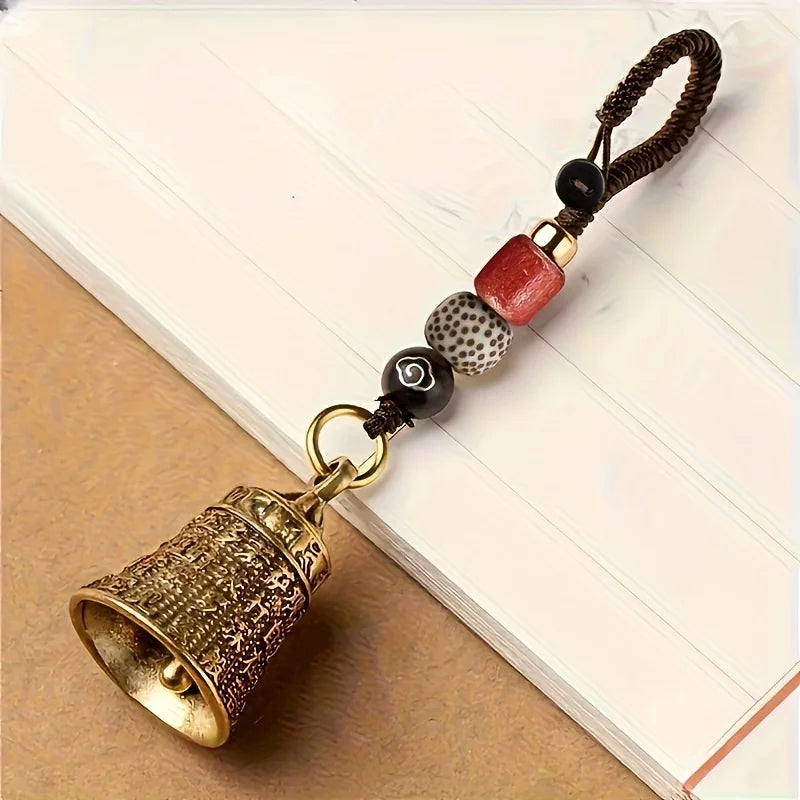 1pcTibetan Bell Keychain Crafted by Hand, Includes a Bell And Braided Cord for Good  Spirituality a Cultural Gift for Monks