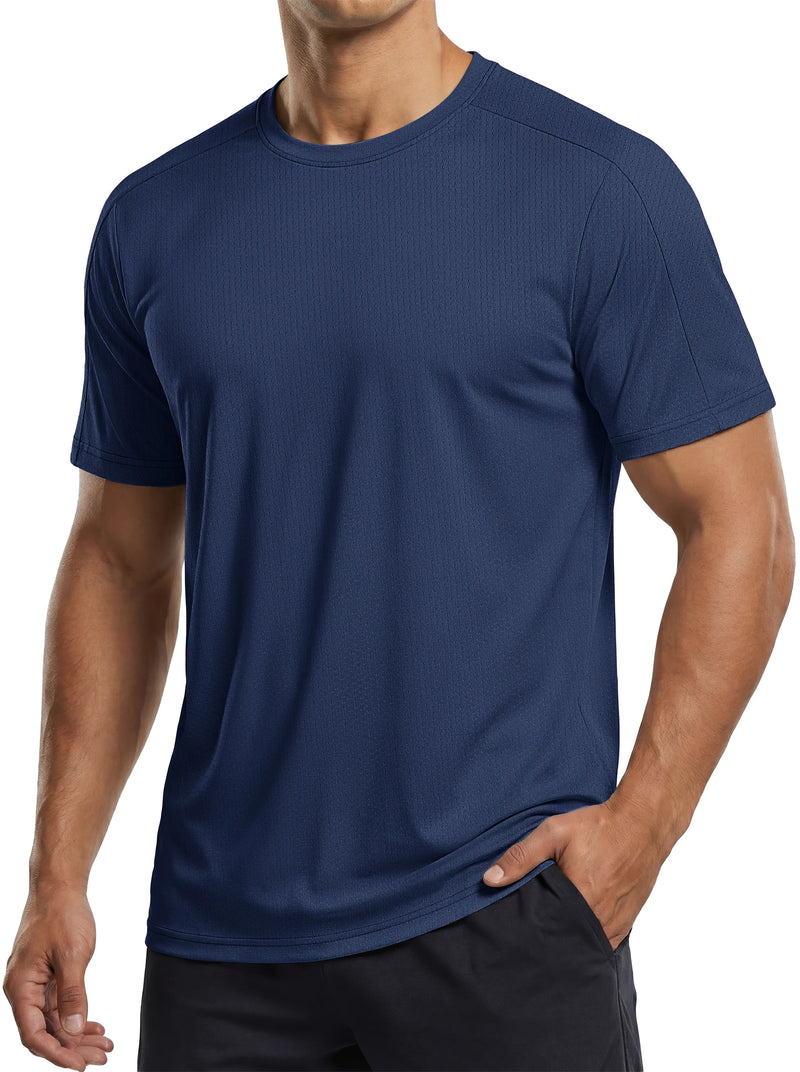 TACVASEN Mens Workout Shirts Mesh Cool Athletic Dry Fit Short Sleeve Running T-Shirts Gym Moisture Wicking Performance Tee Tops