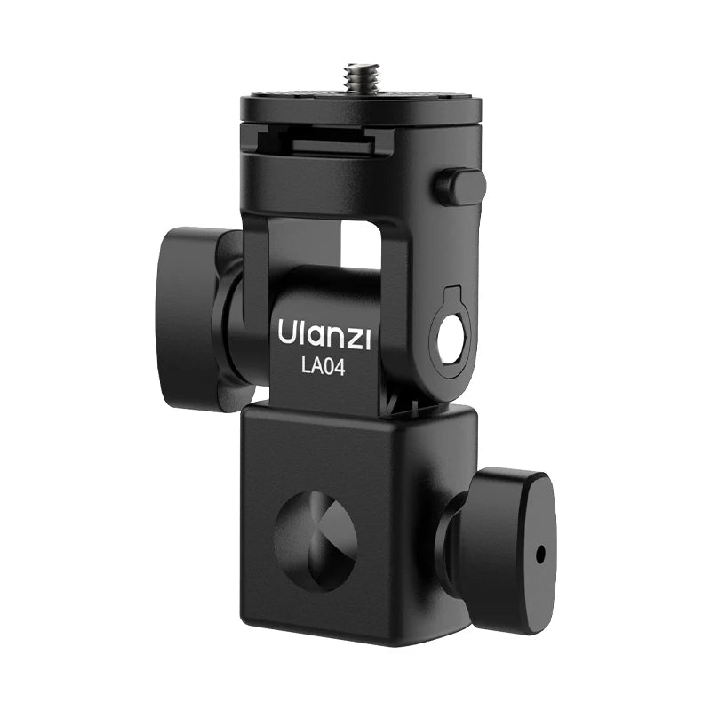 Ulanzi LA04 Universal Light Stand Adapter ជាមួយជើងទ្រ Cold Shoe ទំហំ 1/4" សម្រាប់ជើងទ្រទូរសព្ទ កាមេរ៉ា DSLR ភ្លើង LED ផ្អៀង 180° សម្រាប់បំភ្លឺ