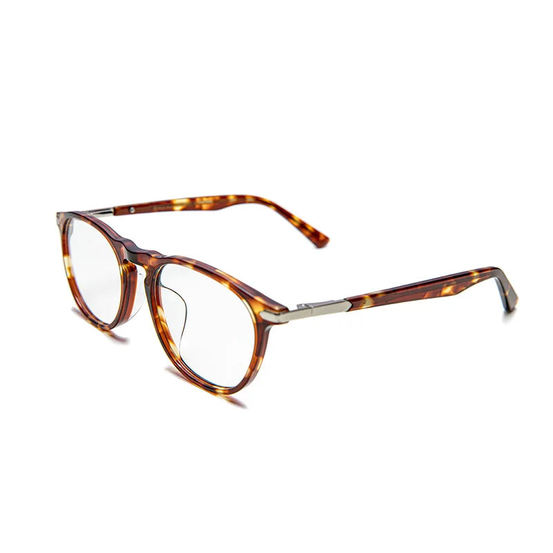 ស៊ុមវ៉ែនតា Maden Tortoiseshell Ultralight ស្តើង គុណភាពខ្ពស់ រាងមូល Retro វ៉ែនតា Unisex ទាន់សម័យ គ្រឿងបន្ថែមវ៉ែនតាសម្រាប់សុភាពបុរស