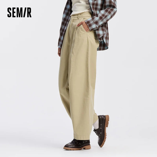 ខោស្ត្រី Semir លាងសម្អាតជើងរាងកោង ចង្កេះយឺត ខោរលុង ខោរដូវស្លឹកឈើជ្រុះធម្មតា ស្លៀកប្រចាំថ្ងៃ 2026