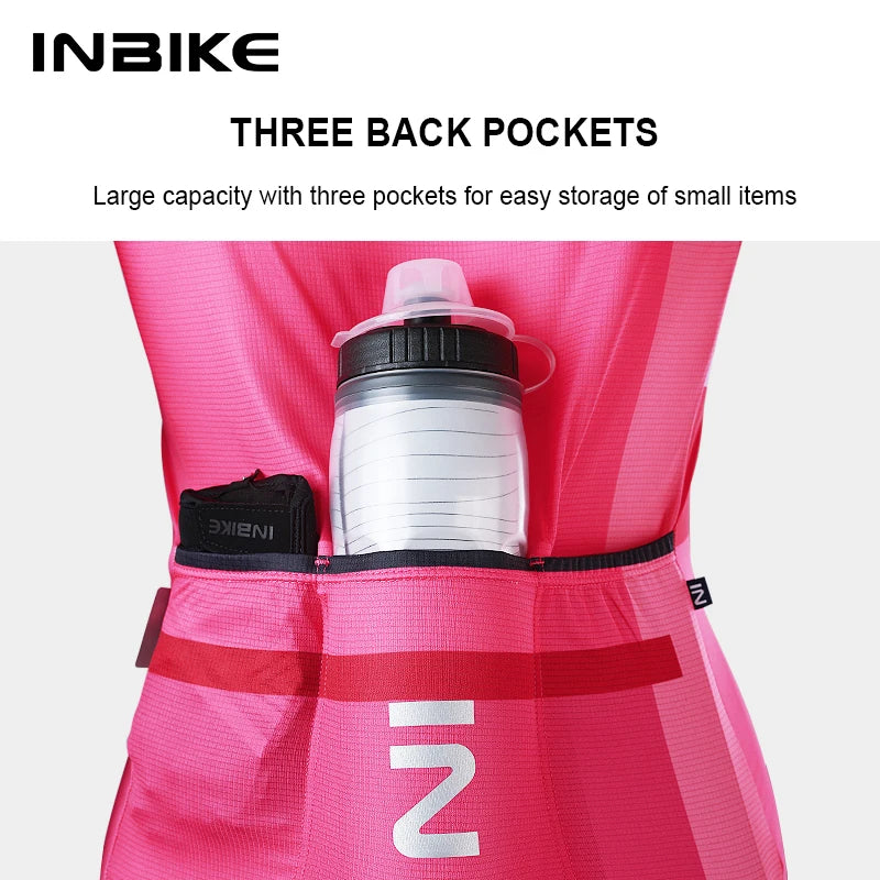INBIKE Women's Cycling Bike Jersey Long Sleeve for Riding Mountain Road Shirts for Women Reflective Biking Clothing with Pockets