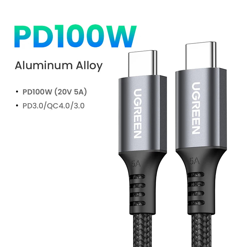 UGREEN 100W USB C to USB Type C Cable For iPhone 17 16 15 MacBook Samsung S25 S24 QC4.0 Fast Charging USB C Cable Charger USB 5A