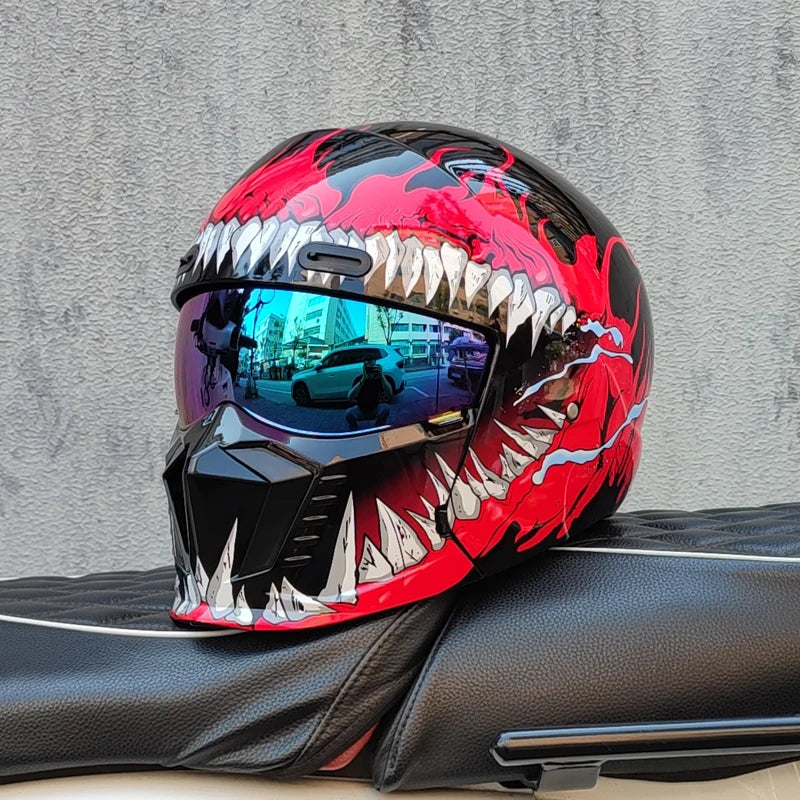 Scorpion Inspired Black Samurai Modular Combination Moto Helmet Full Face Design Men Women Motorbike Safety Protective Gear