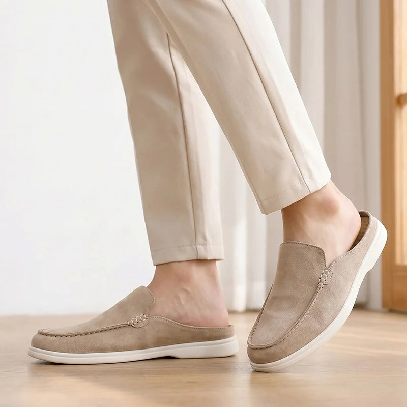 Men's Lightweight Casual Shoes Four Seasons Breathable Soft Sole Non Slip Comfort Walking Shoes Fashion Versatile Semi Slippers