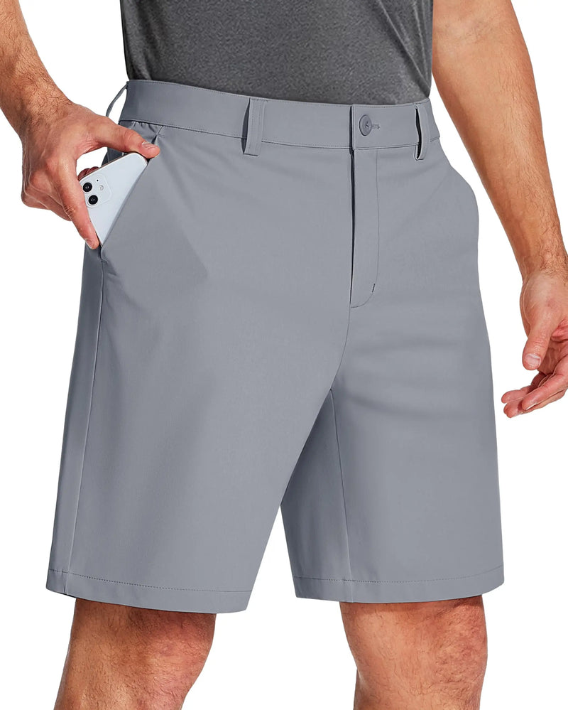 TACVASEN Golf Quick Dry Shorts Men Stretch Lighyweight Dress Work Casual Shorts with 4 Pockets Flat Front Hiking Shorts 9 Inch
