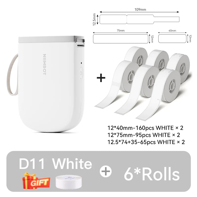 NIIMBOT D11 New Version Label Printer Mini Portable 300DPI Bluetooth Wireless Label Maker Name Tag Kitchen Sticker PrintingMaker