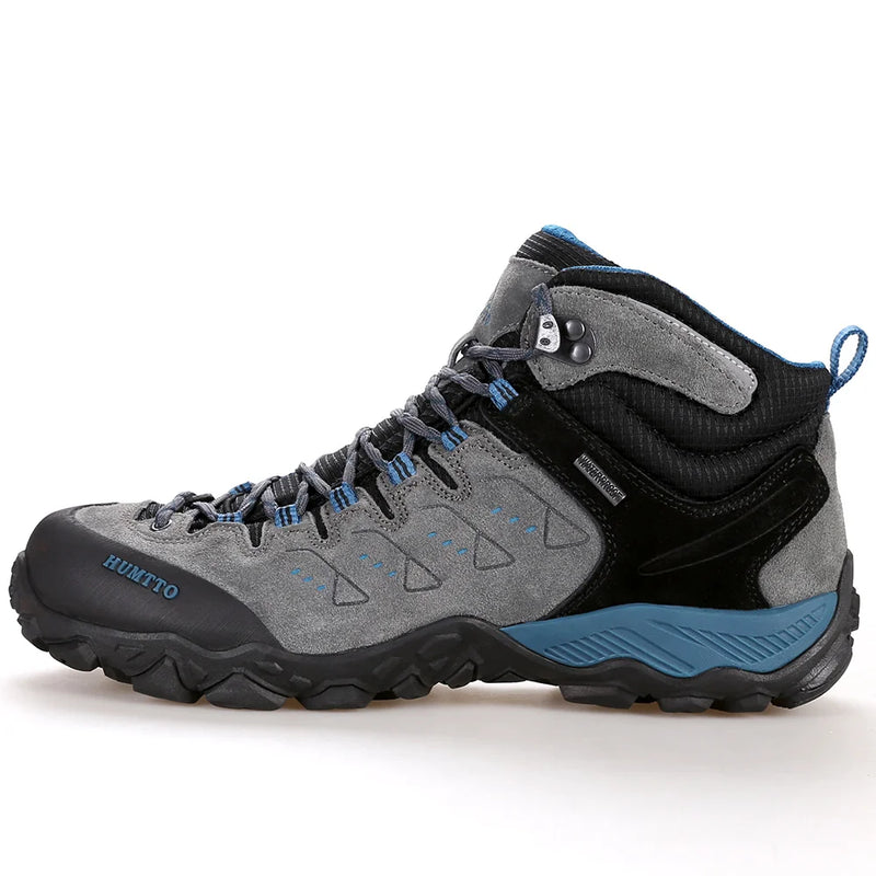 HUMTTO Hiking Shoes for Men Leather Waterproof Climbing Sneakers 2024 Sport Hunting Trekking Boots Breathable Outdoor Mens Shoes
