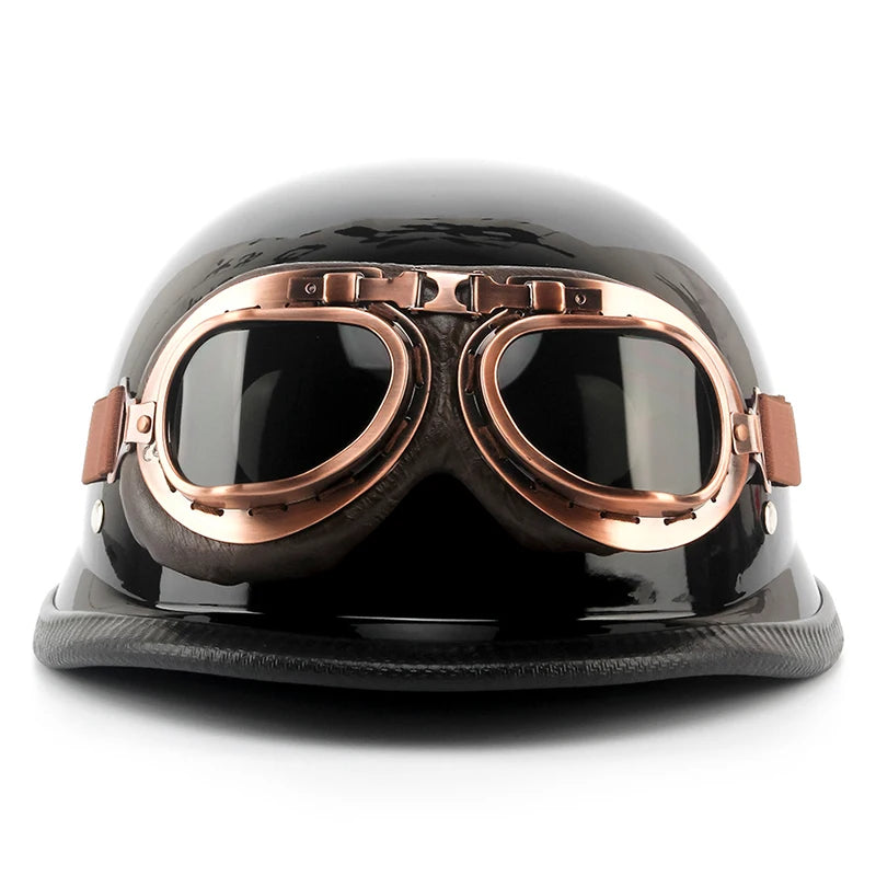 ABS material motorcycle helmet casco moto retro World War II German military helmet with goggles capacete