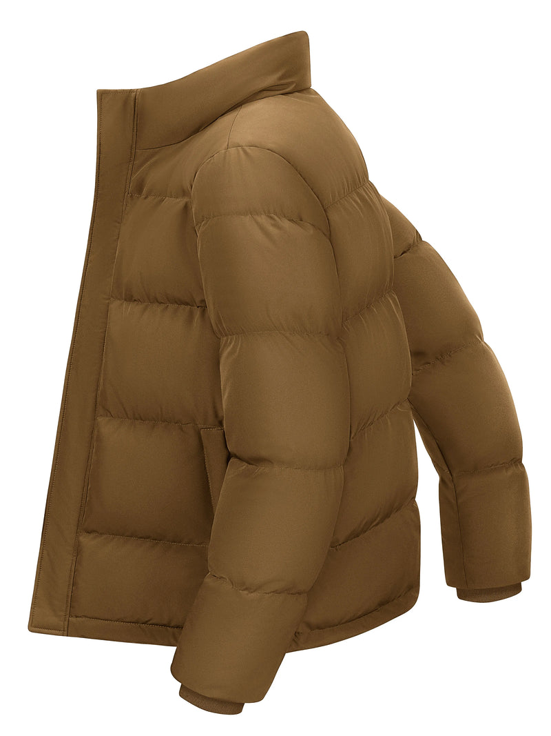 TACVASEN Winter Duck Down Jackets Mens Stand Collar Quilted Jackets Water Resistant Lightweight Puffer Jacket Windbreaker Coats