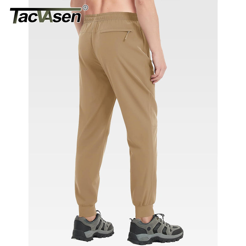 TACVASEN Summer Quick Dry Hiking Pants Mens Casual Zipper Pockets Sports Training Pants Outdoor Jogger Running Gym Work Trousers