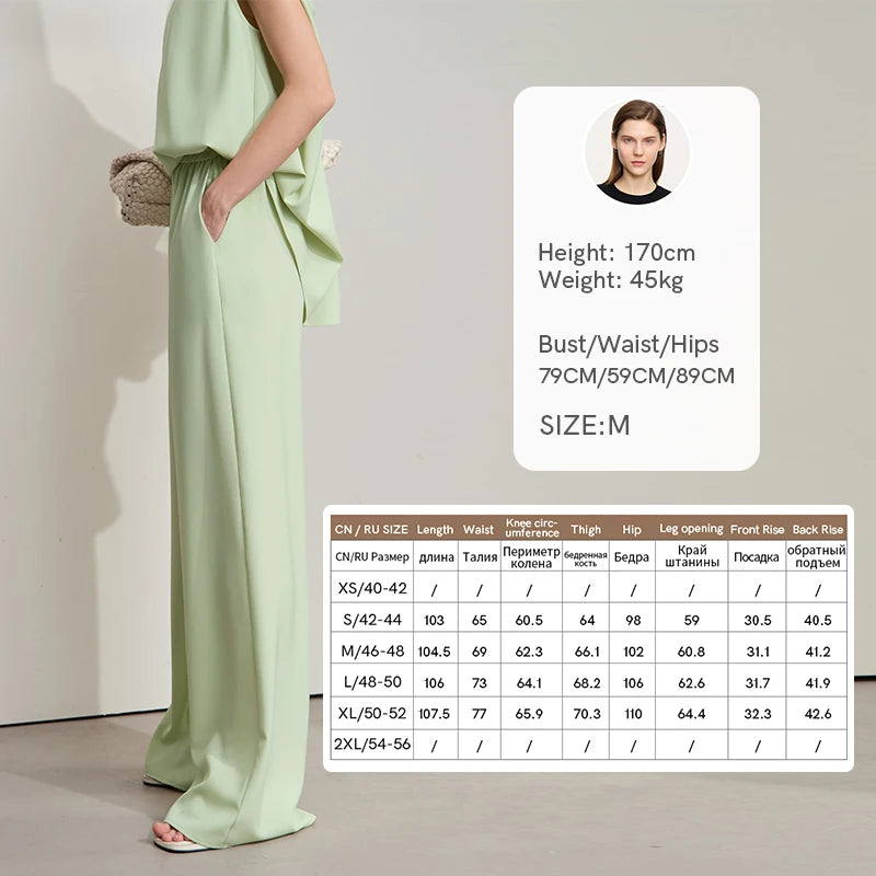 ខោ AMII Minimalist សម្រាប់ស្ត្រីរដូវស្លឹកឈើជ្រុះថ្មីធ្វើដំណើរទៅធ្វើការចង្កេះយឺតរឹងមាំខោដែលអាចបត់បែនបានខោវែងរលុង 12542126