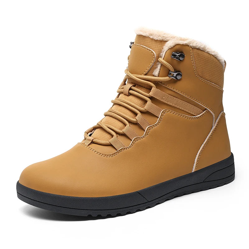 Wide Toe Box Plus Size 49 50 51 52 53 Men's Winter Snow Boots Warm Fleece Lined High Top Non‑Slip Ankle Boots