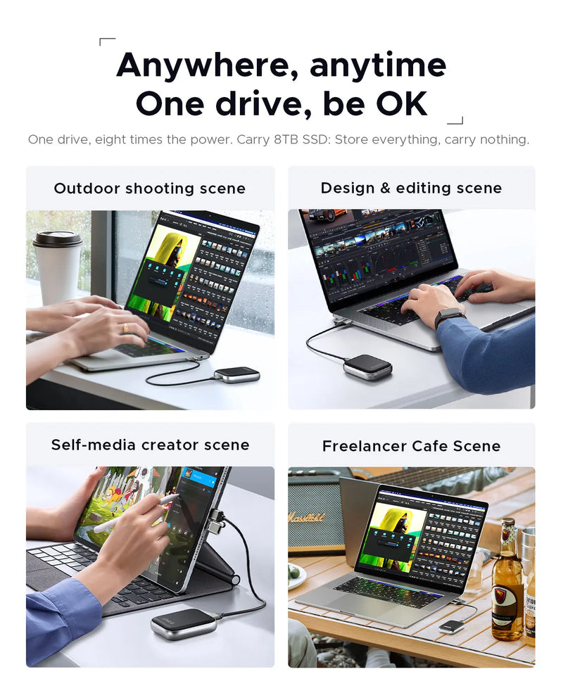 ORICO 8TB Extreme Portable SSD Up to 460MB/S 1000MB/S External Solid State Drive for Gaming and Content Creation A5MAX A10MAX