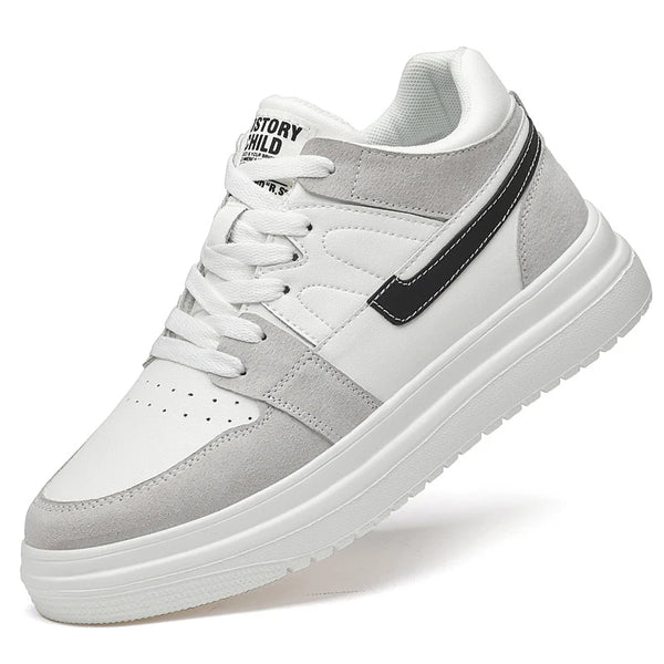 Spring Autumn Mens Fashion Genuine Leather Casual Sneakers Men High Top Skateboarding Shoes Comfortable Dropshipping
