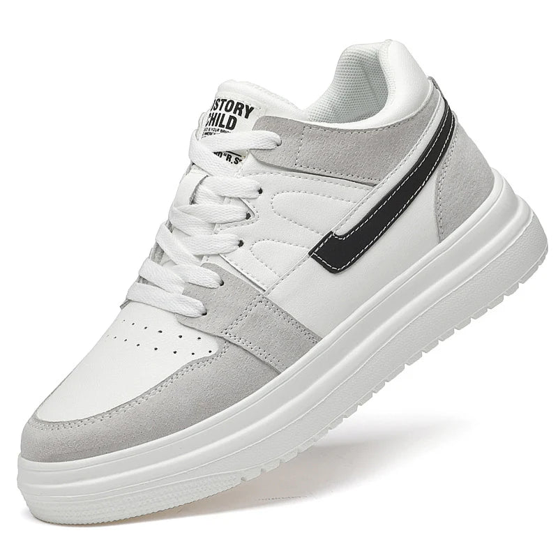 Spring Autumn Mens Fashion Genuine Leather Casual Sneakers Men High Top Skateboarding Shoes Comfortable Dropshipping