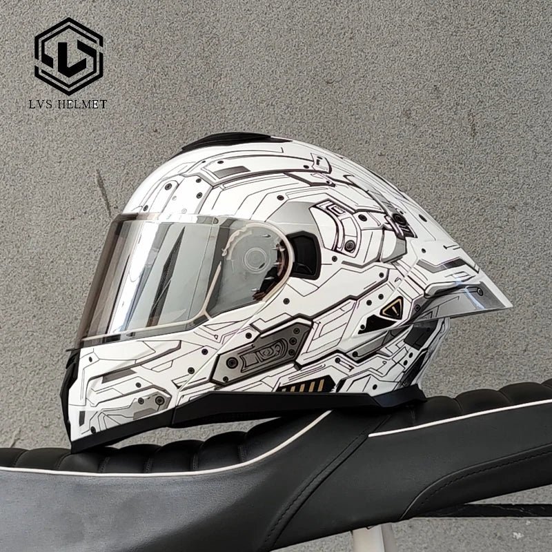 Modular Flip Up Motorcycle Helmet Dual Visor Big Rear Spoiler DOT Approved Full Face Motorbike Racing Safety Helmet Casco Moto