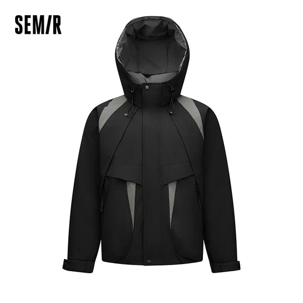 អាវក្រៅ Semir សម្រាប់បុរស 90 ភាគរយ ធ្វើពីរោមចៀម រចនាបថទំនើប ដៃអាវ Raglan ឆ្នាំ 2026 សម្លៀកបំពាក់ប្រចាំថ្ងៃរដូវរងាថ្មី