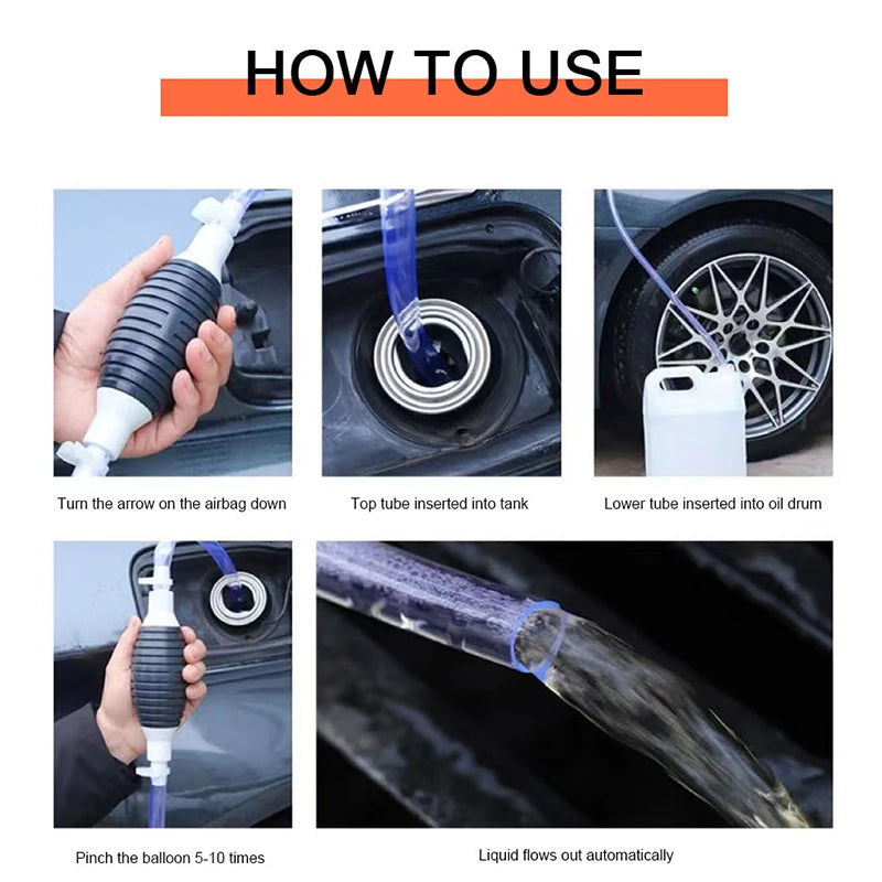 SEAMETAL Handy Manual Gas Oil Pump Car Fuel Pump Hand Straw Pump Durable for Liquid Gasoline Tuning Fuel Gasoline Diesel Pump