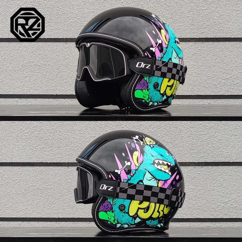 2025 High Quality Retro 3/4 Motorcycle Helmet Capacity de Moto Couple Half Helmet DOTcascos para Motos