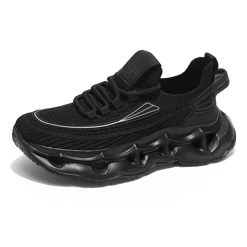 Men's thick sole casual sneakers four seasons breathable soft sole non-slip outdoor running shoes lightweight speed sports shoes