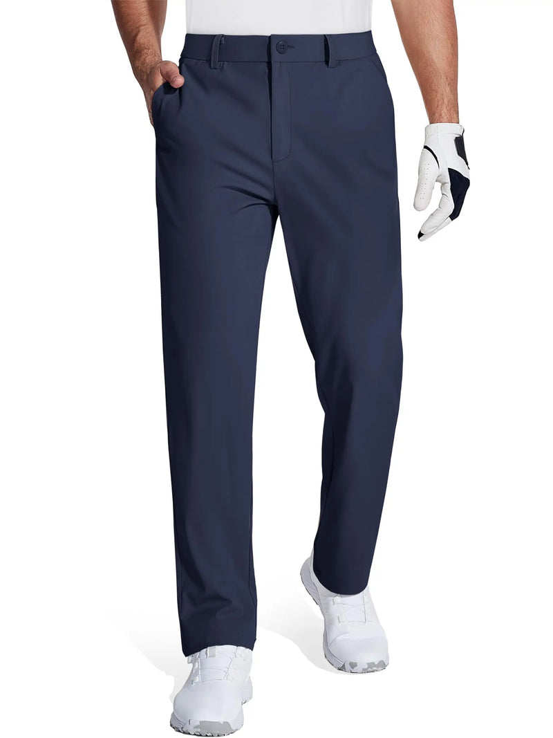 TACVASEN Mens Golf Stretch Dress Pants Staight Leg Quick Dry Water Resistant Lightweight Flat Front Work Pants Moisture Wicking