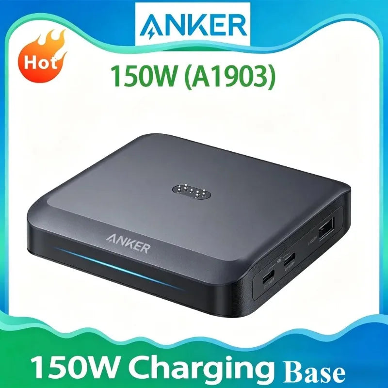 ស្ថានីយសាកថ្មច្រើនរន្ធ Anker A1903 150W USB-C USB-A PD Fast Desktop Charger Power Hub សម្រាប់កុំព្យូទ័រយួរដៃ ស្មាតហ្វូន ថេប្លេត