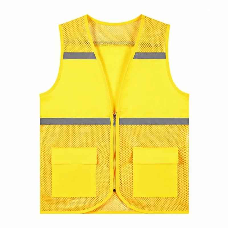 2025 Summer Breathable Mesh Fishing Vest Volunteer Workwear Custom Logo Printed Advertising Clothing Work Vest