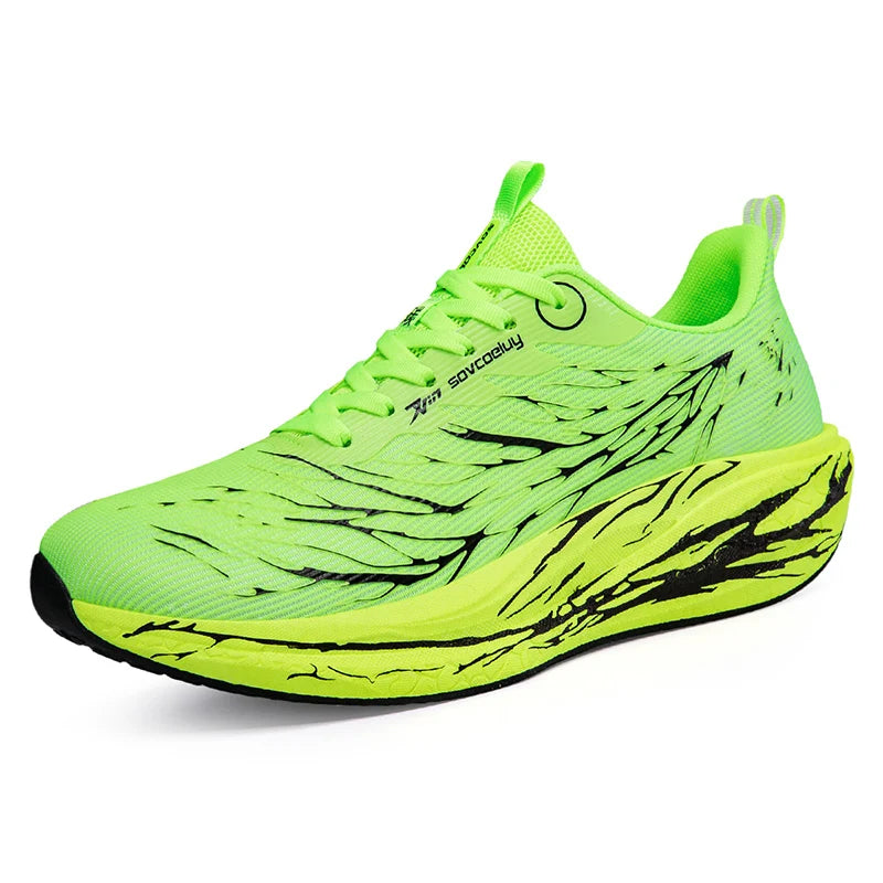 Mens Running Shoes Couples Breathable Mesh Lace-up Thick Sole Flat Comfortable Outdoor Casual Sneakers Trendy Tennis Shoes Man